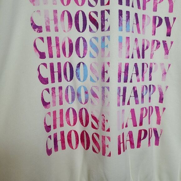 3X Old Navy Yellow Choose Happy Sweatshirt Loose Graphic Cropped Crew Neck Pluss - Picture 5 of 7